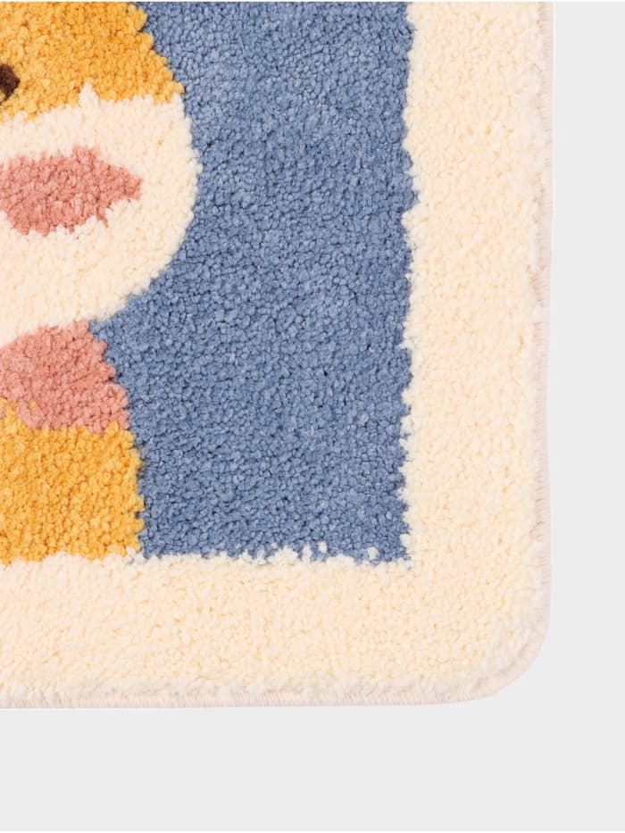 Коврик Доляна «Корги», 40×60 см, микрофибра, синий