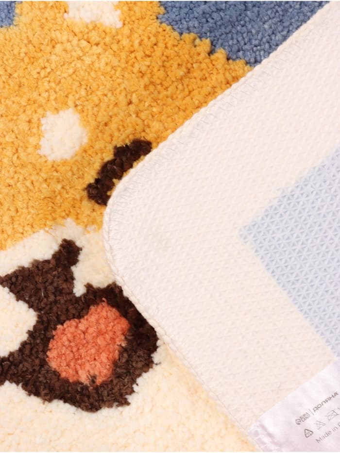 Коврик Доляна «Корги», 40×60 см, микрофибра, синий