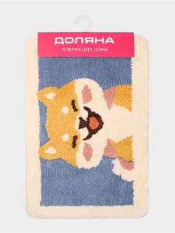 Коврик Доляна «Корги», 40×60 см, микрофибра, синий