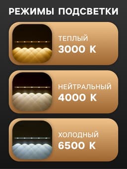 Светильник светодиодный с датчиком движения, 5 Вт, от аккумулятора, 60 см, 3000К-6500К, 3 цвета свечения
