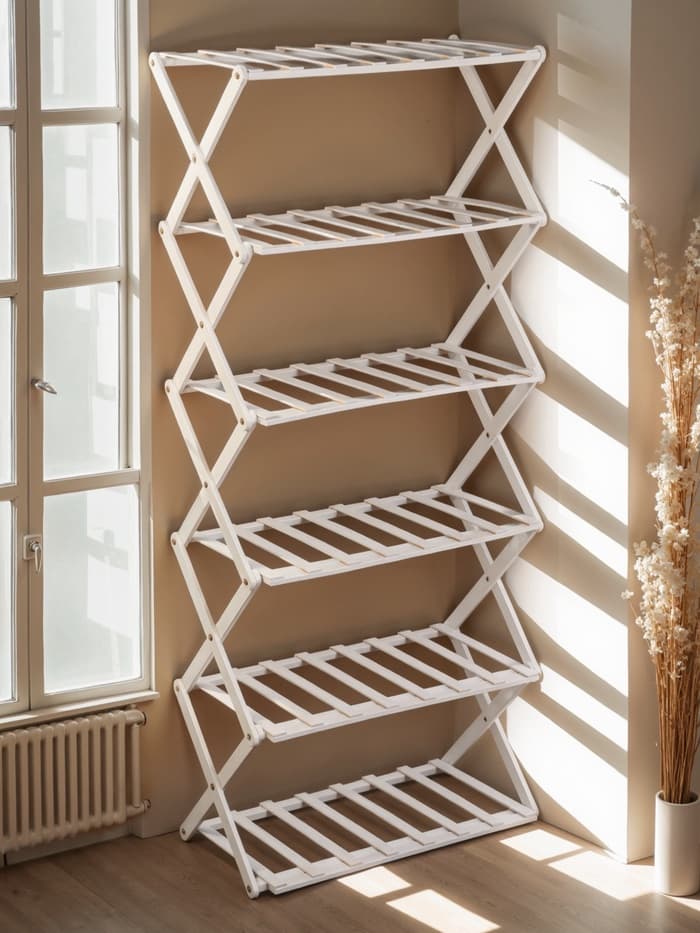 Стеллаж универсальный, 6 полок, 50×25×110 см, напольный, открытый, белый, Greengo