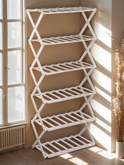 Стеллаж универсальный, 6 полок, 50×25×110 см, напольный, открытый, белый, Greengo