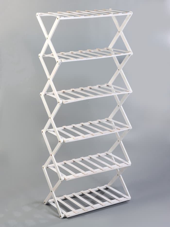 Стеллаж универсальный, 6 полок, 50×25×110 см, напольный, открытый, белый, Greengo