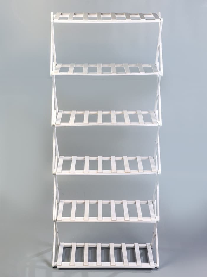 Стеллаж универсальный, 6 полок, 50×25×110 см, напольный, открытый, белый, Greengo