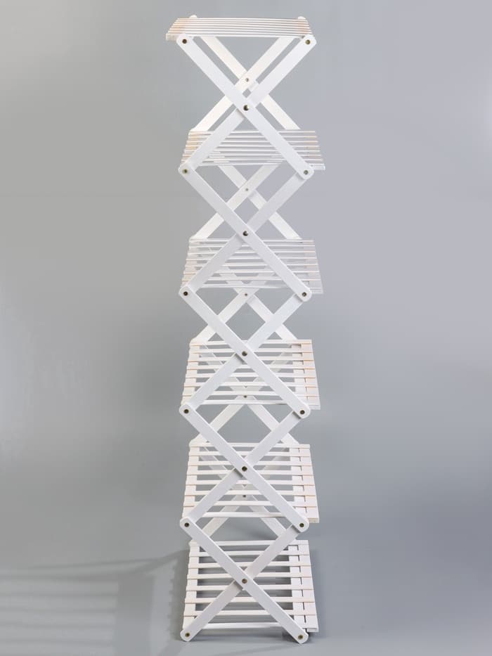 Стеллаж универсальный, 6 полок, 50×25×110 см, напольный, открытый, белый, Greengo