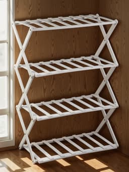 Стеллаж универсальный, 4 полки, 50×25×68 см, напольный, открытый, белый, Greengo