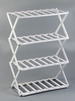 Стеллаж универсальный, 4 полки, 50×25×68 см, напольный, открытый, белый, Greengo