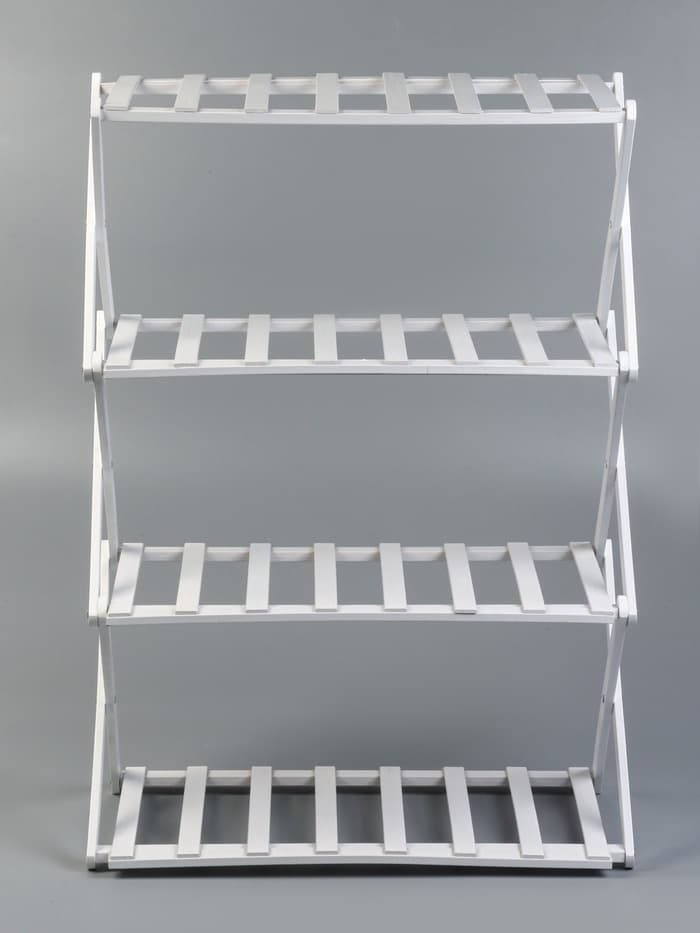 Стеллаж универсальный, 4 полки, 50×25×68 см, напольный, открытый, белый, Greengo