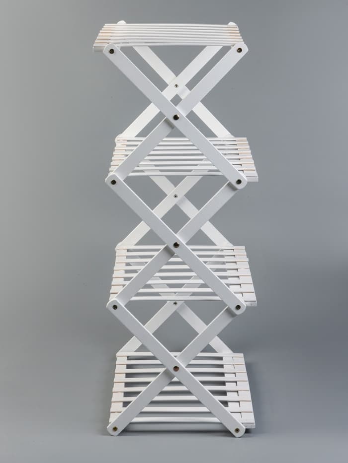 Стеллаж универсальный, 4 полки, 50×25×68 см, напольный, открытый, белый, Greengo