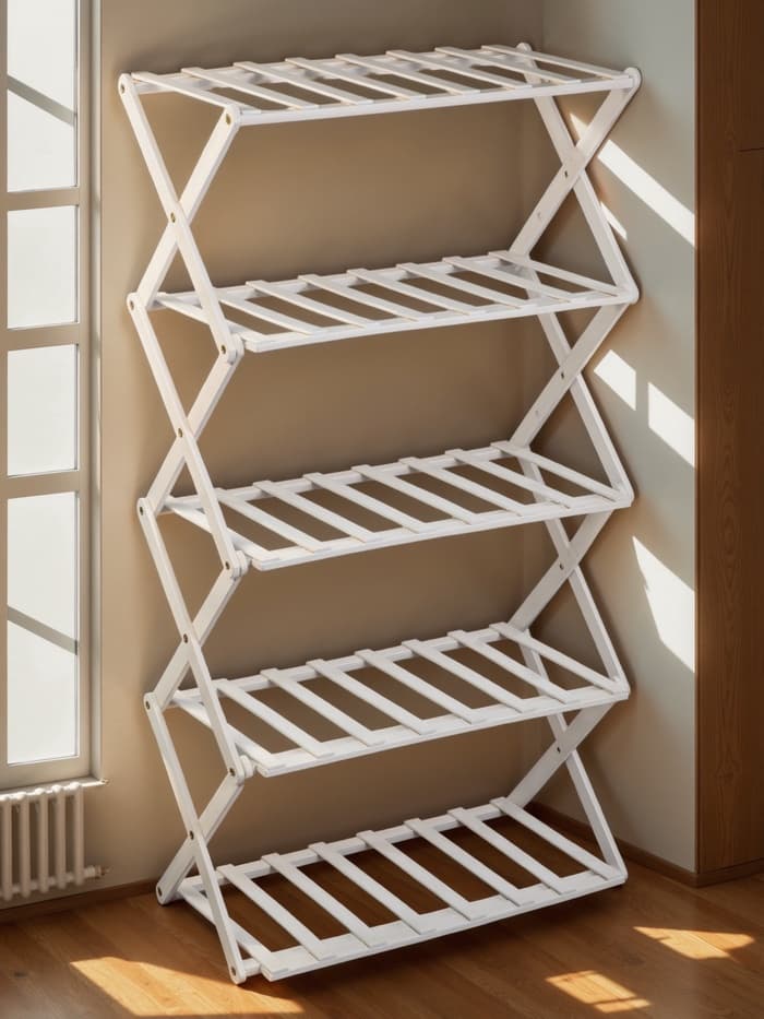 Стеллаж универсальный, 5 полок, 50×25×89 см, напольный, открытый, белый, Greengo