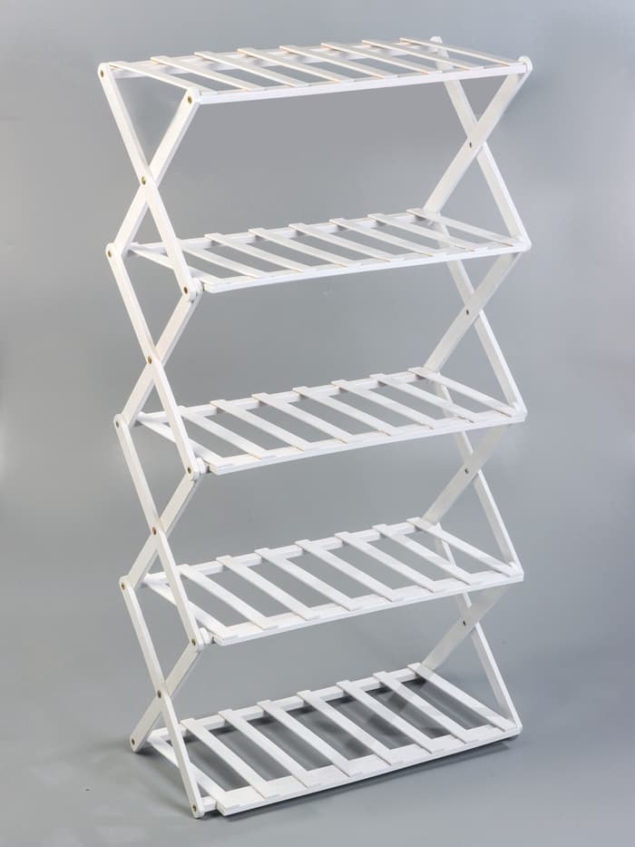 Стеллаж универсальный, 5 полок, 50×25×89 см, напольный, открытый, белый, Greengo