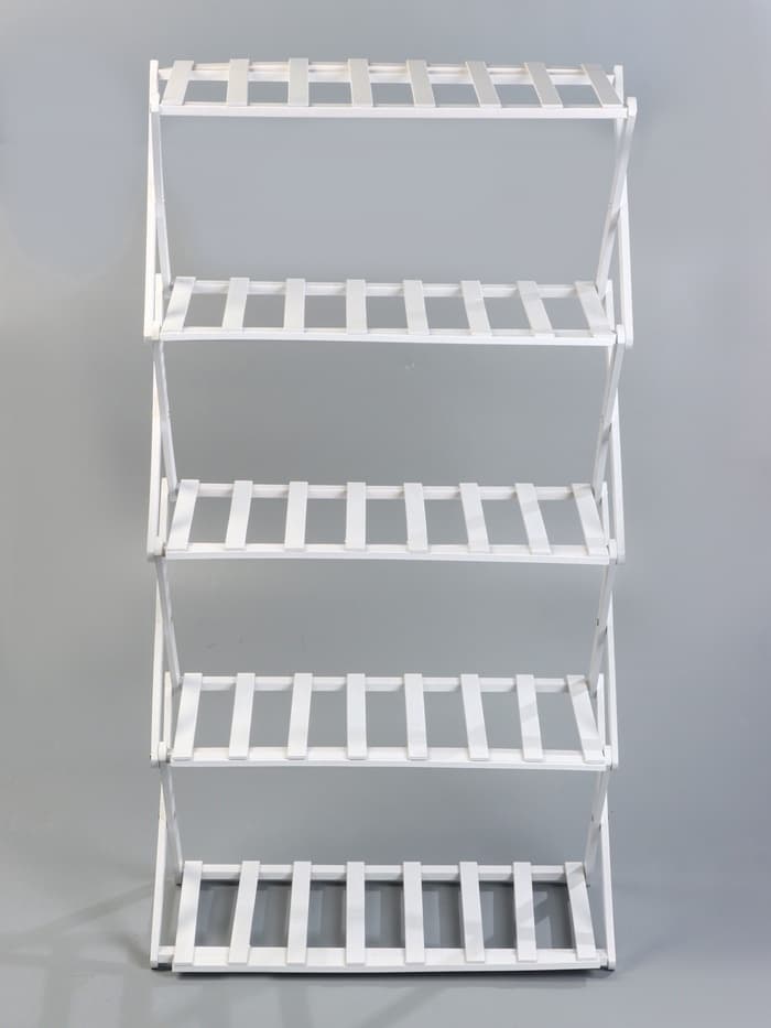 Стеллаж универсальный, 5 полок, 50×25×89 см, напольный, открытый, белый, Greengo