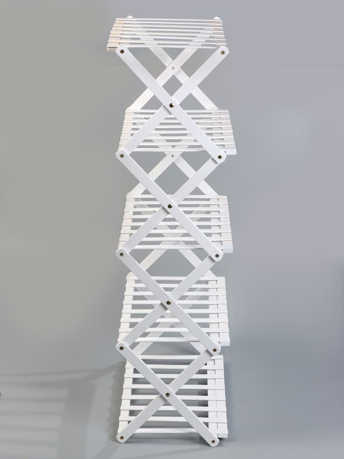 Стеллаж универсальный, 5 полок, 50×25×89 см, напольный, открытый, белый, Greengo