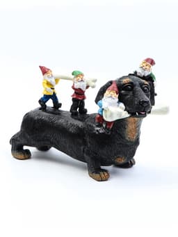 Садовая фигура из полистоуна «Такса с гномами», 20×9×15 см