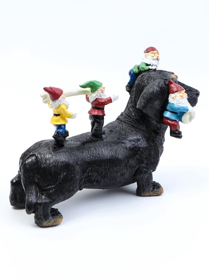 Садовая фигура из полистоуна «Такса с гномами», 20×9×15 см