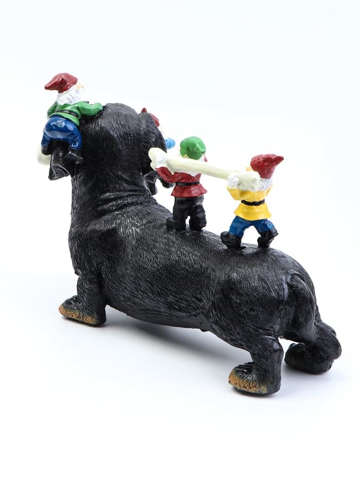 Садовая фигура из полистоуна «Такса с гномами», 20×9×15 см