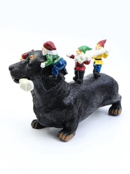 Садовая фигура из полистоуна «Такса с гномами», 20×9×15 см