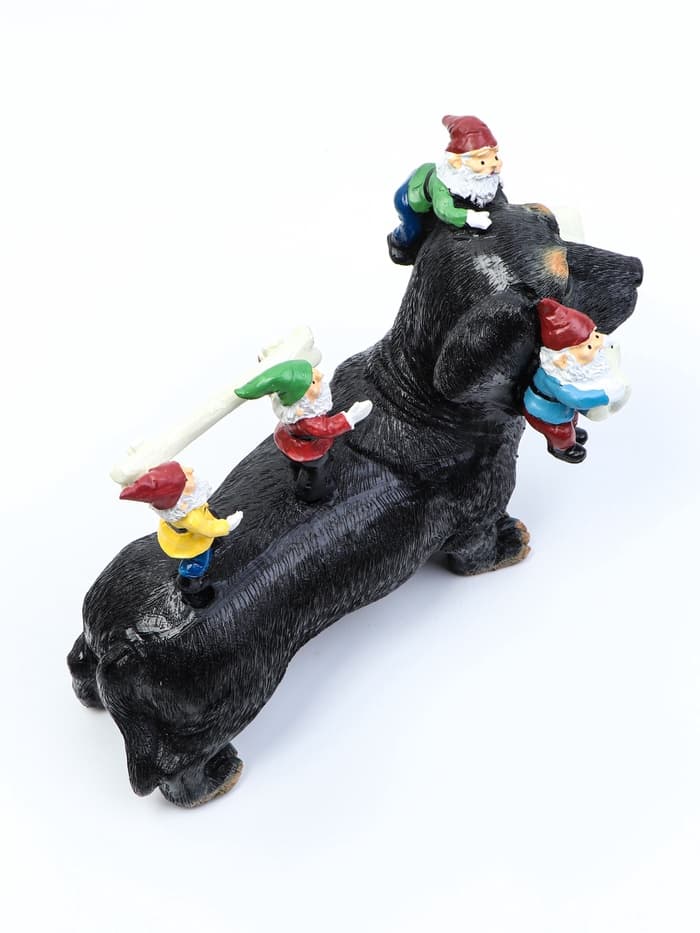 Садовая фигура из полистоуна «Такса с гномами», 20×9×15 см