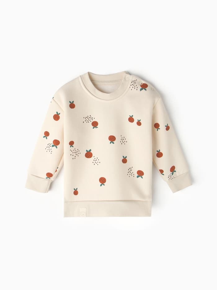 Толстовка детская «Крошка Я» Oranges, рост 62-68 см, молочная