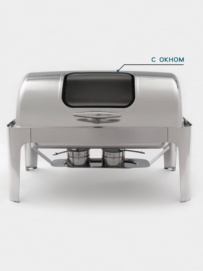 Мармит Hanna Knövell, 64×46×44 см, откидывающаяся крышка, с окном, нержавеющая сталь, серебристый