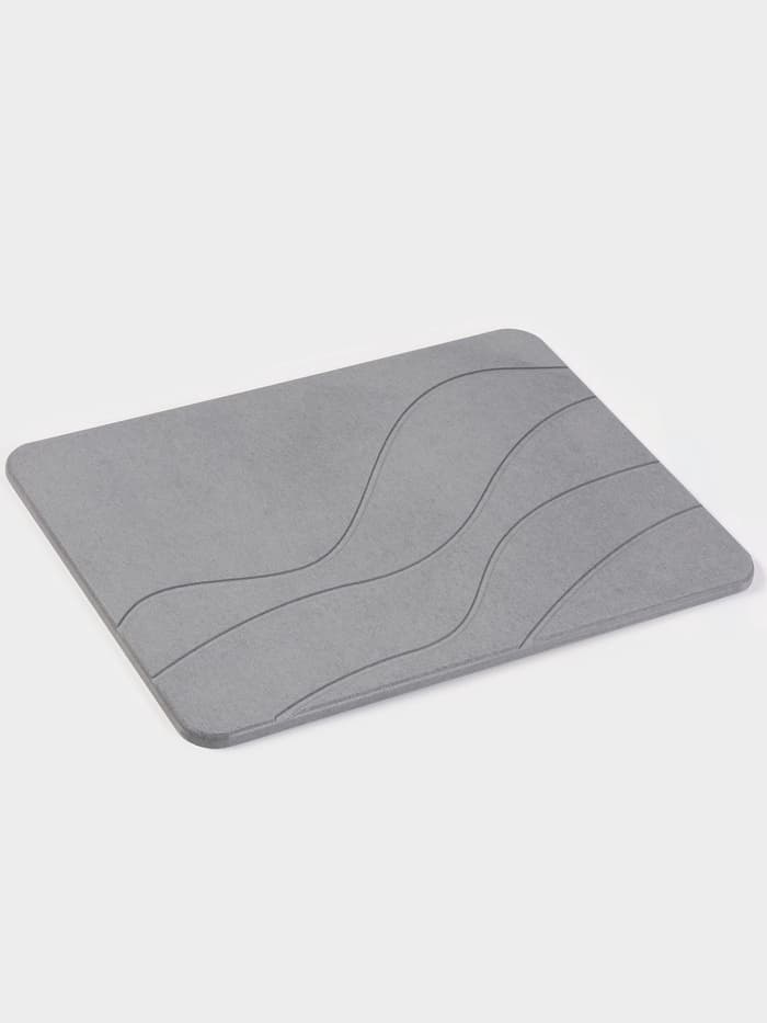 Коврик для сушки посуды диатомитовый, 40×30 см, серый