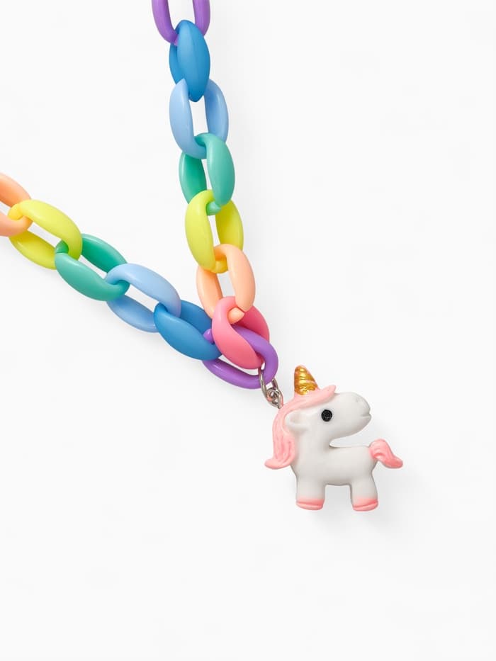 Набор детских украшений «Выбражулька. Сказка», 5 предметов: цепочка единорог, 3 пары клипс, брелок мишка