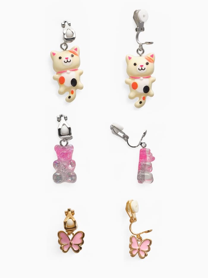 Набор детских украшений «Выбражулька. Сказка», 5 предметов: цепочка единорог, 3 пары клипс, брелок мишка