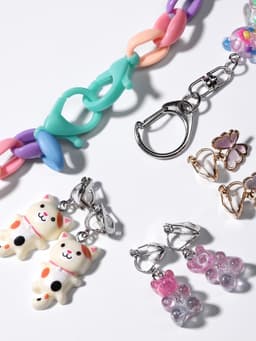 Набор детских украшений «Выбражулька. Сказка», 5 предметов: цепочка единорог, 3 пары клипс, брелок мишка