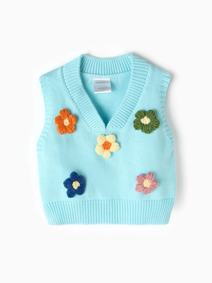 Жилет «Крошка Я. Ромашки», рост 80-86 см, голубой