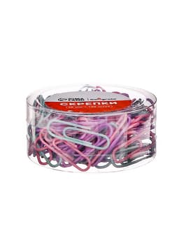 Скрепки 28 мм пастель в пластиковой тубе 100 штук