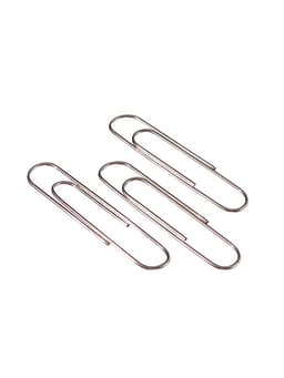 Скрепки 78 мм никелированные в картонной коробке 50 штук