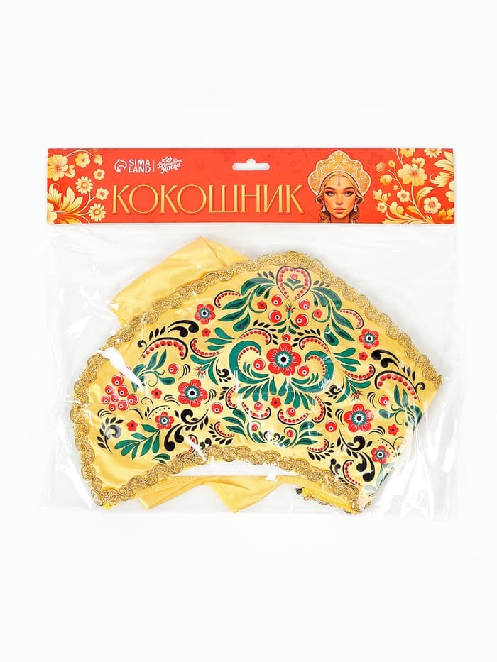 Ободок кокошник «Русская краса», цвет золотой, р-р 54-58