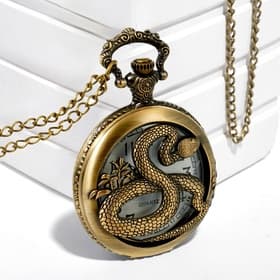 Часы карманные «Змея», кварцевые, длина цепочки 40 см, циферблат d=4.5 см, медные