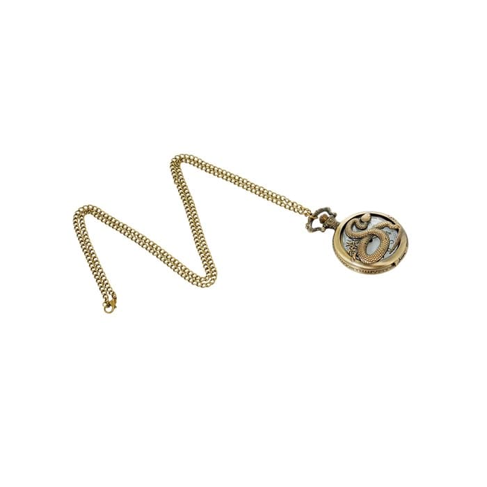 Часы карманные «Змея», кварцевые, длина цепочки 40 см, циферблат d=4.5 см, медные