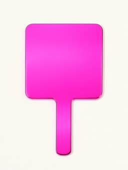 Зеркало с ручкой, 16×9 см, розовое