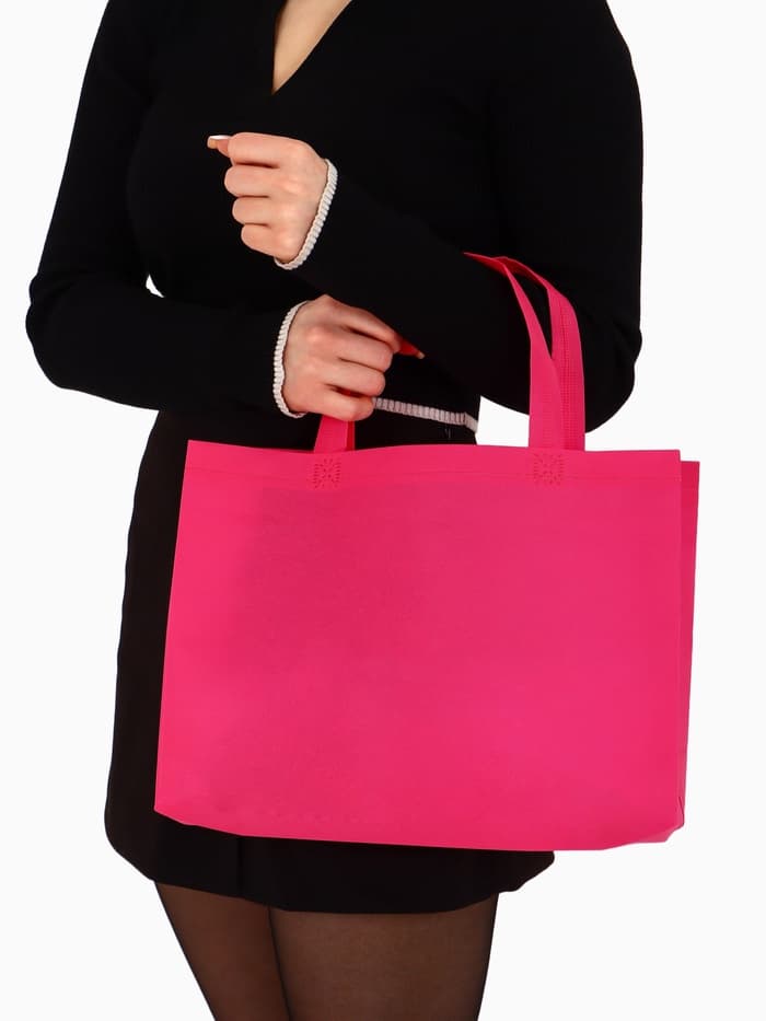 Пакет с петлевой ручкой, сумка - шопер «Эко», 35×31×8 см, фуксия
