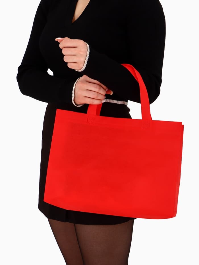 Пакет с петлевой ручкой, сумка - шопер «Эко», 35×31×8 см, красный