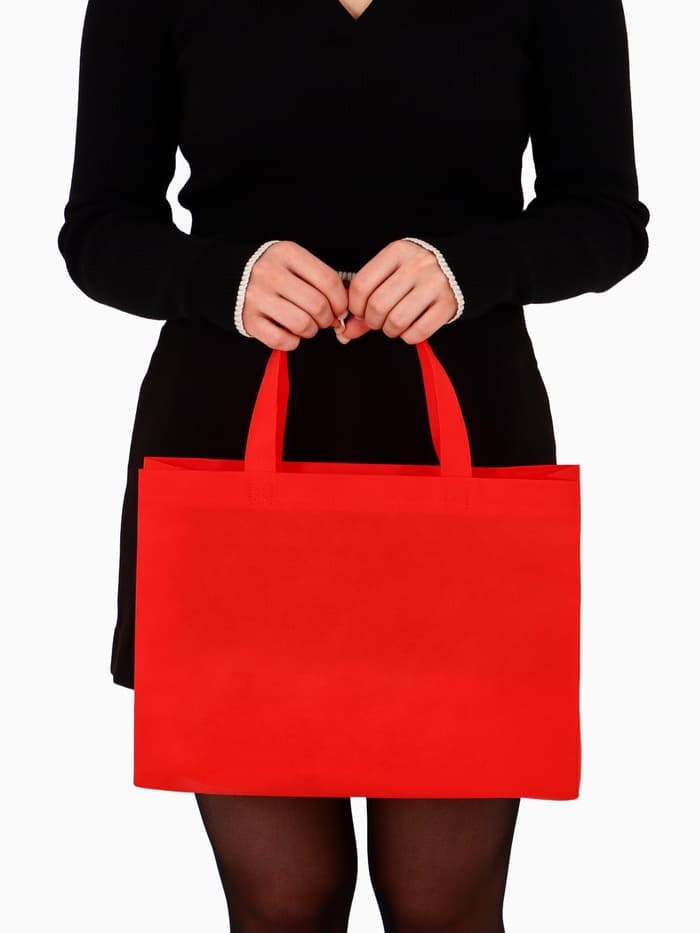Пакет с петлевой ручкой, сумка - шопер «Эко», 35×31×8 см, красный