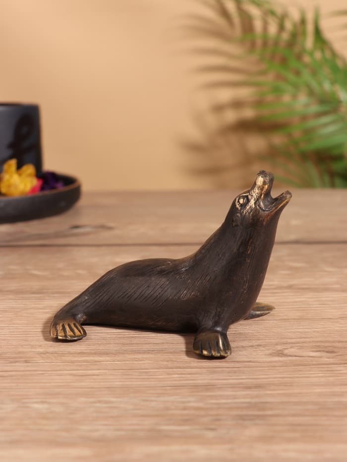 Сувенир «Тюлень», 10×8×7 см, бронза