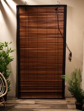 Жалюзи деревянные, 200×100×0.7 см, с тёмной рамкой
