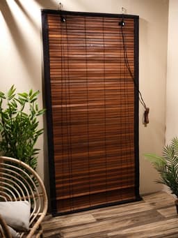 Жалюзи деревянные, 200×100×0.7 см, с тёмной рамкой