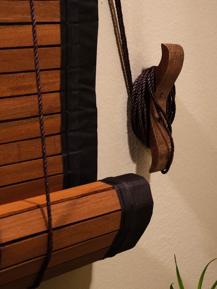 Жалюзи деревянные, 200×100×0.7 см, с тёмной рамкой