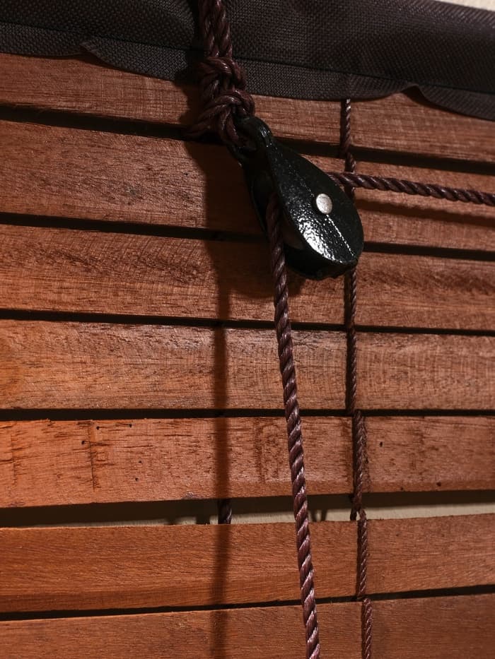 Жалюзи деревянные, 200×100×0.7 см, с тёмной рамкой