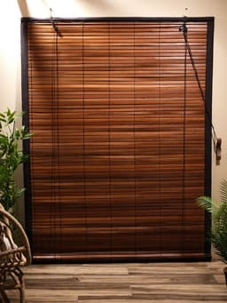 Жалюзи деревянные, 200×150×0.7 см, с тёмной рамкой