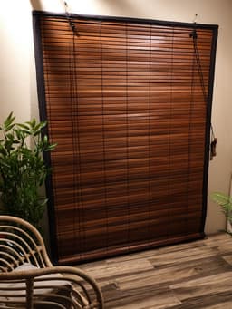 Жалюзи деревянные, 200×150×0.7 см, с тёмной рамкой