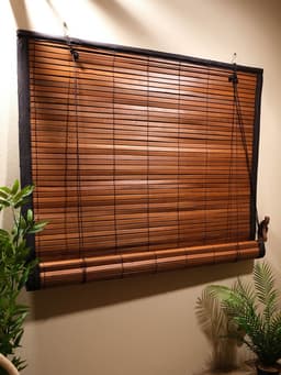Жалюзи деревянные, 200×150×0.7 см, с тёмной рамкой