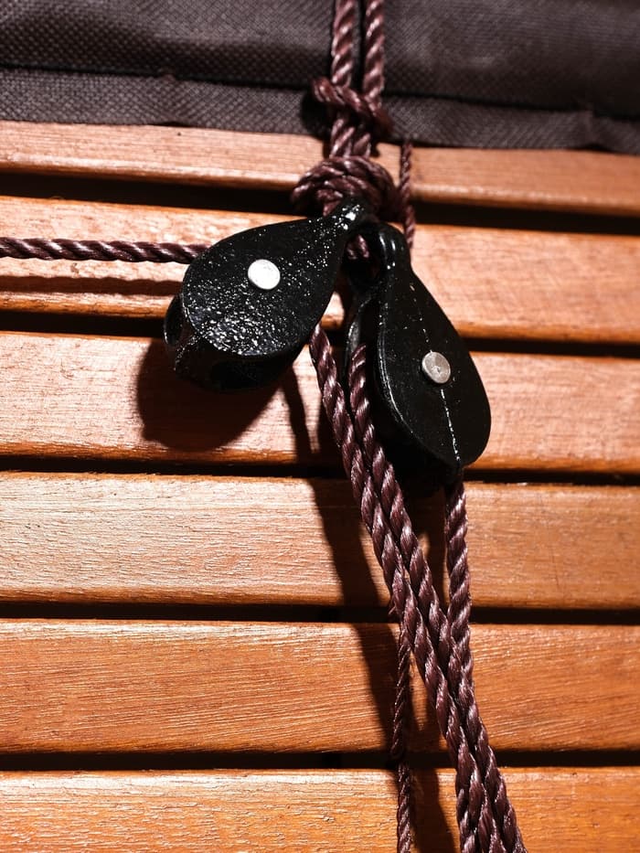 Жалюзи деревянные, 200×150×0.7 см, с тёмной рамкой