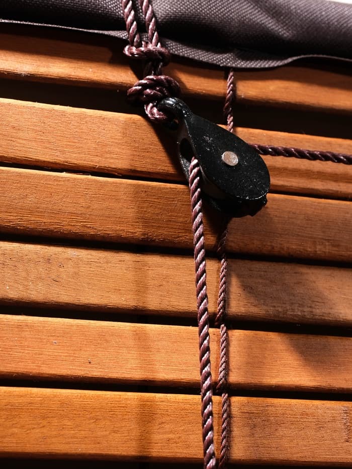 Жалюзи деревянные, 200×150×0.7 см, с тёмной рамкой