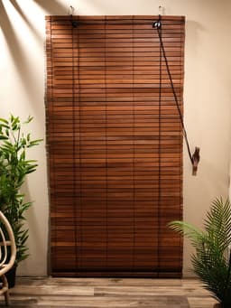 Жалюзи деревянные, 200×100×0.7 см, коричневые
