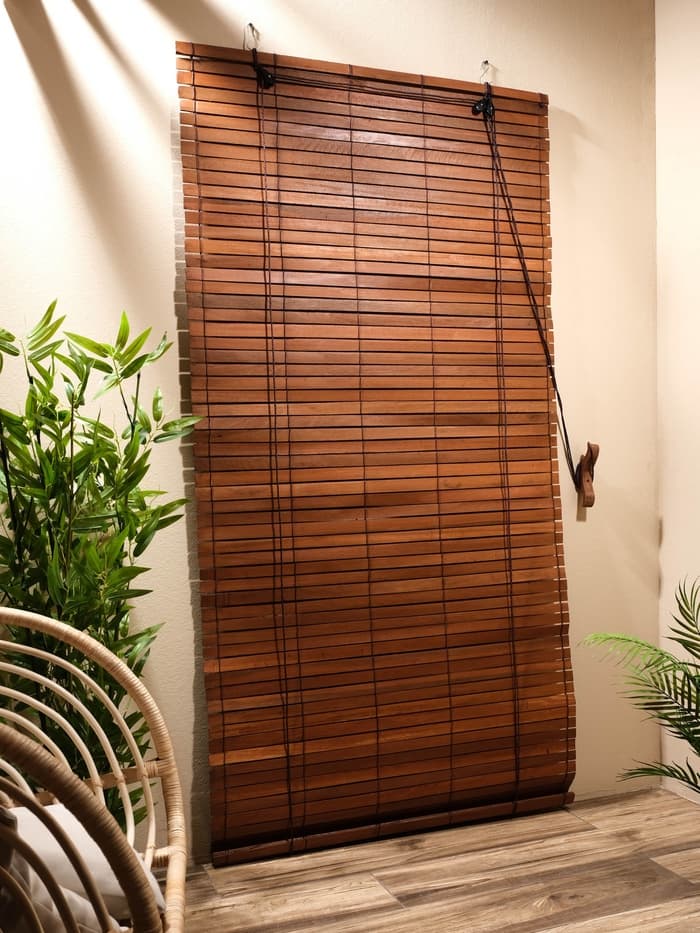 Жалюзи деревянные, 200×100×0.7 см, коричневые